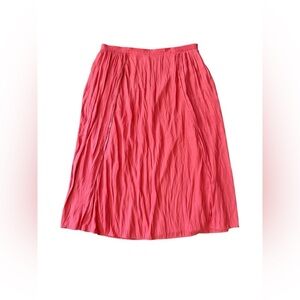 Soft Surroundings Coral Maxi Skirt Elastic Waist Slits Size M Summer Lightweight